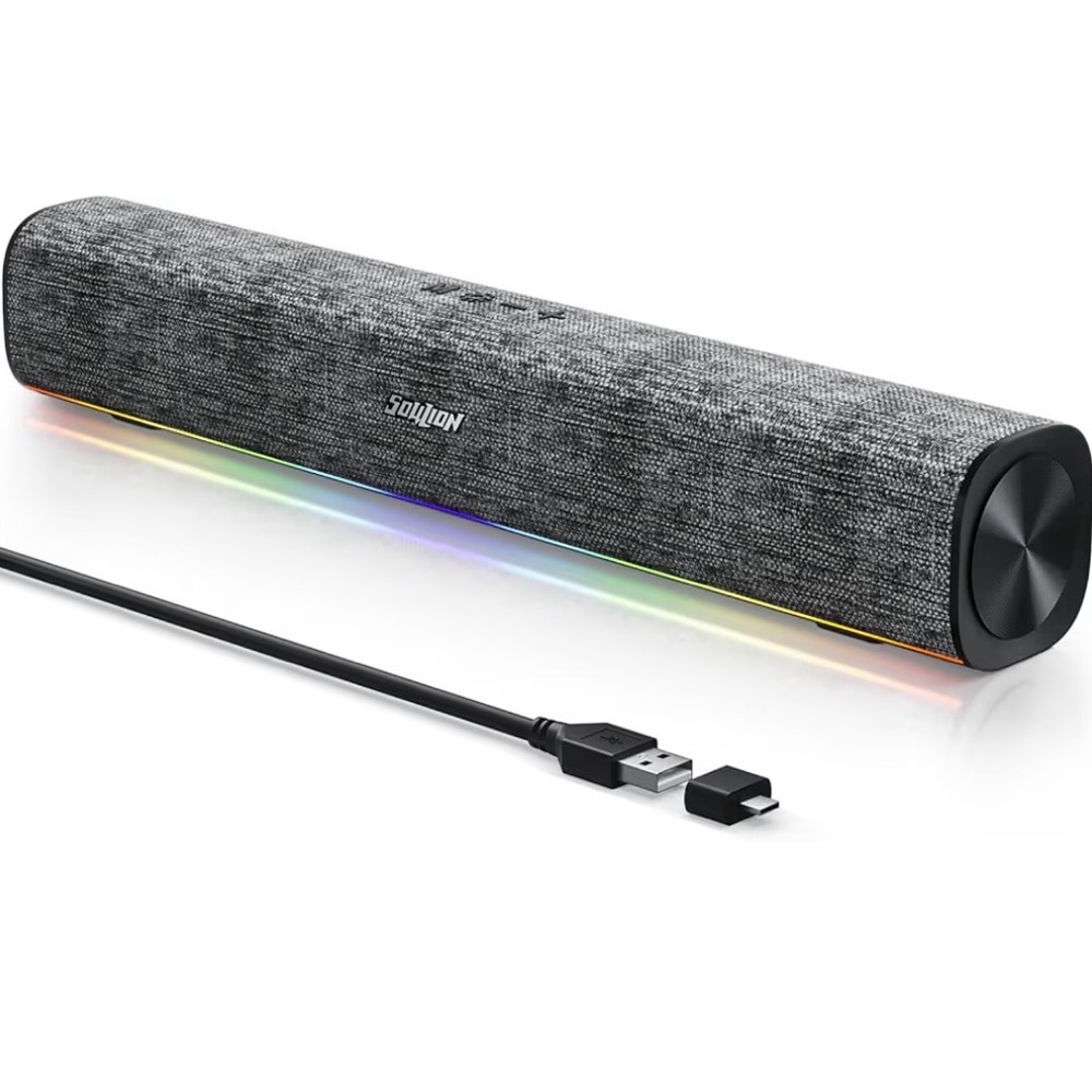 R100 Bluetooth / Wired Computer Monitor Speakers LED Light